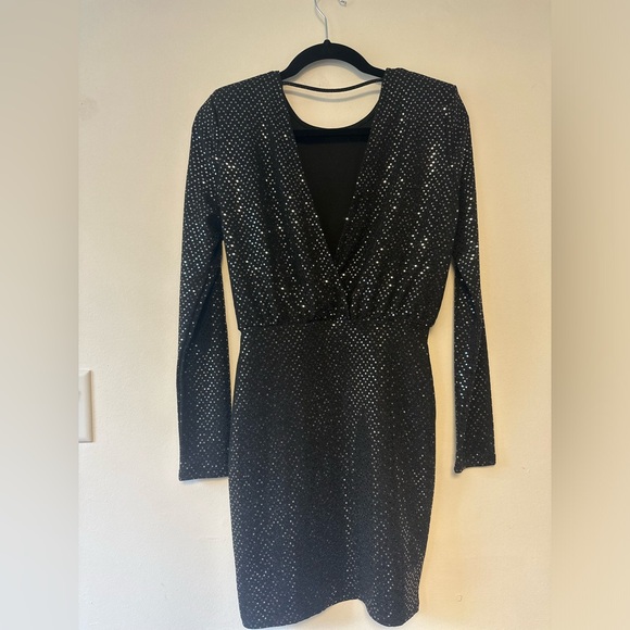 Black sequin dress XS/S - Picture 3 of 6